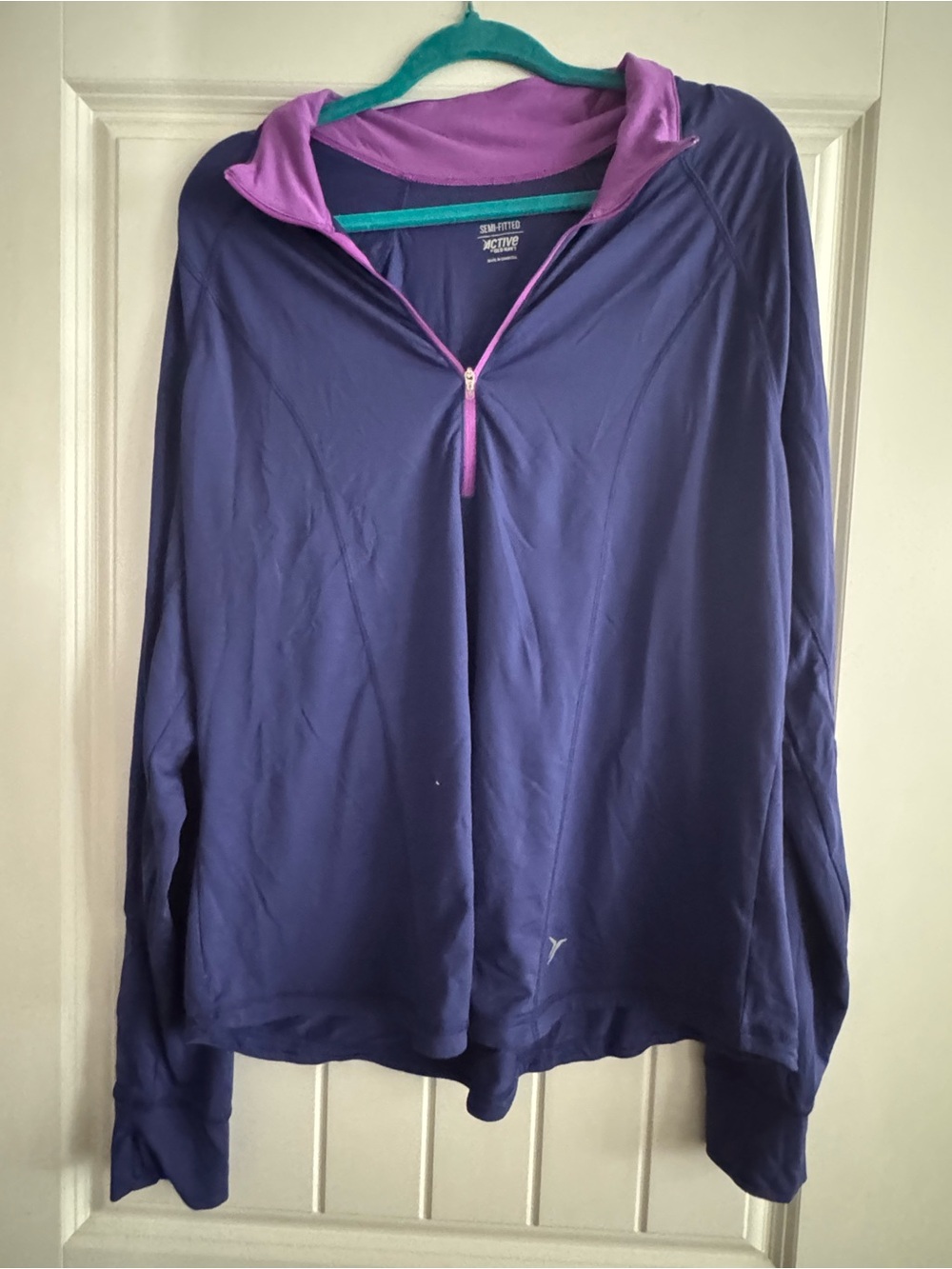 Old Navy Purple Quarter-Zip Top with Pink Trim